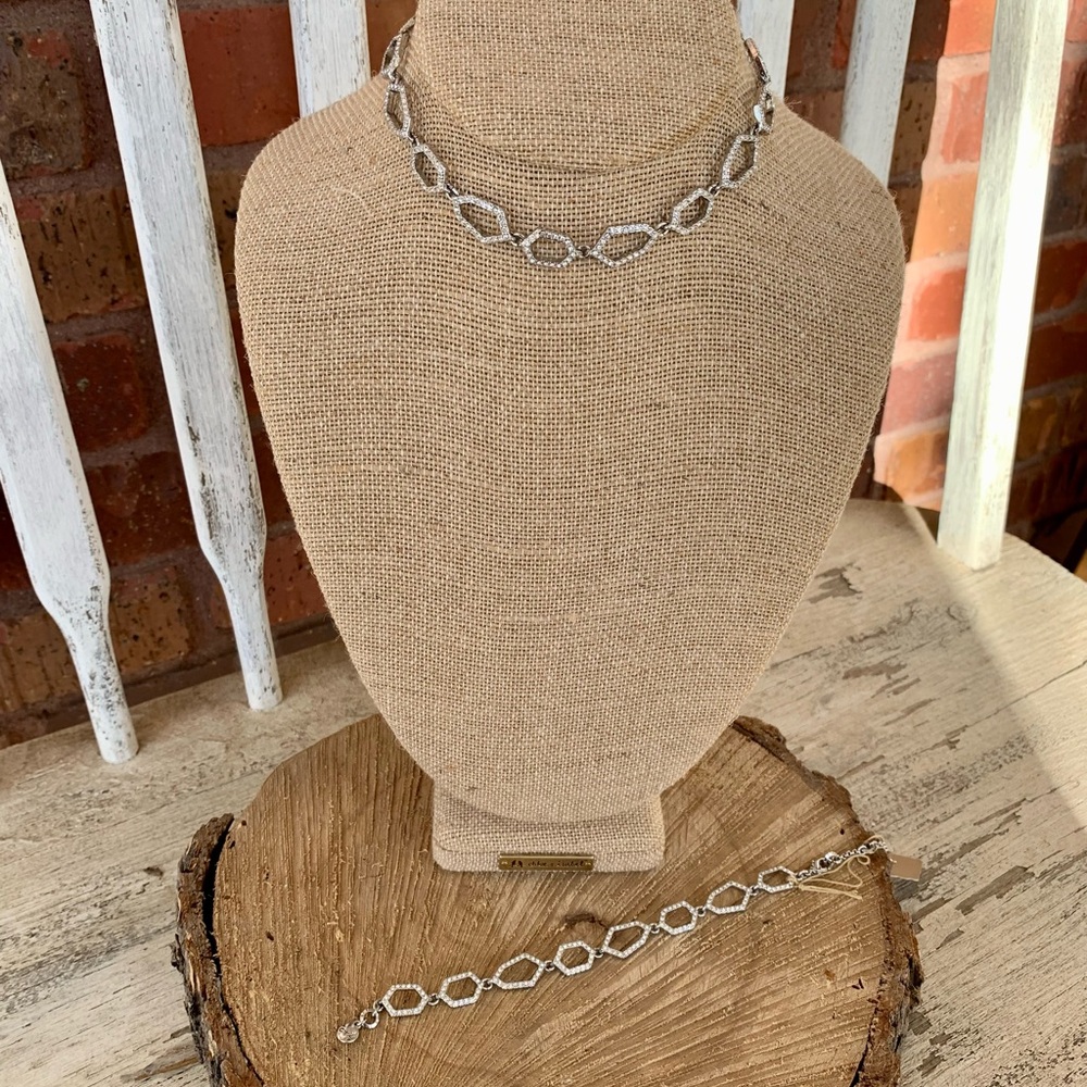 Chloe + Isabel Modern Mosaic Choker Necklace + Bracelet Set